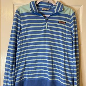 Vineyard Vines 1/4 Zip Stripe Shep Pullover (Medium)